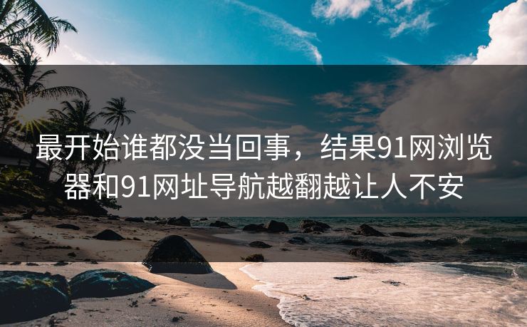 最开始谁都没当回事，结果91网浏览器和91网址导航越翻越让人不安